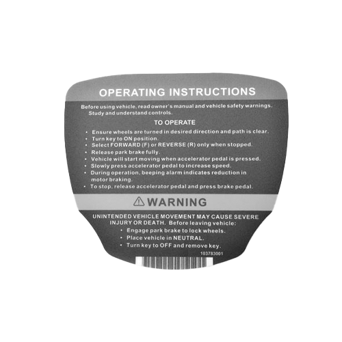 DECAL, WARNING - ROLLOVER