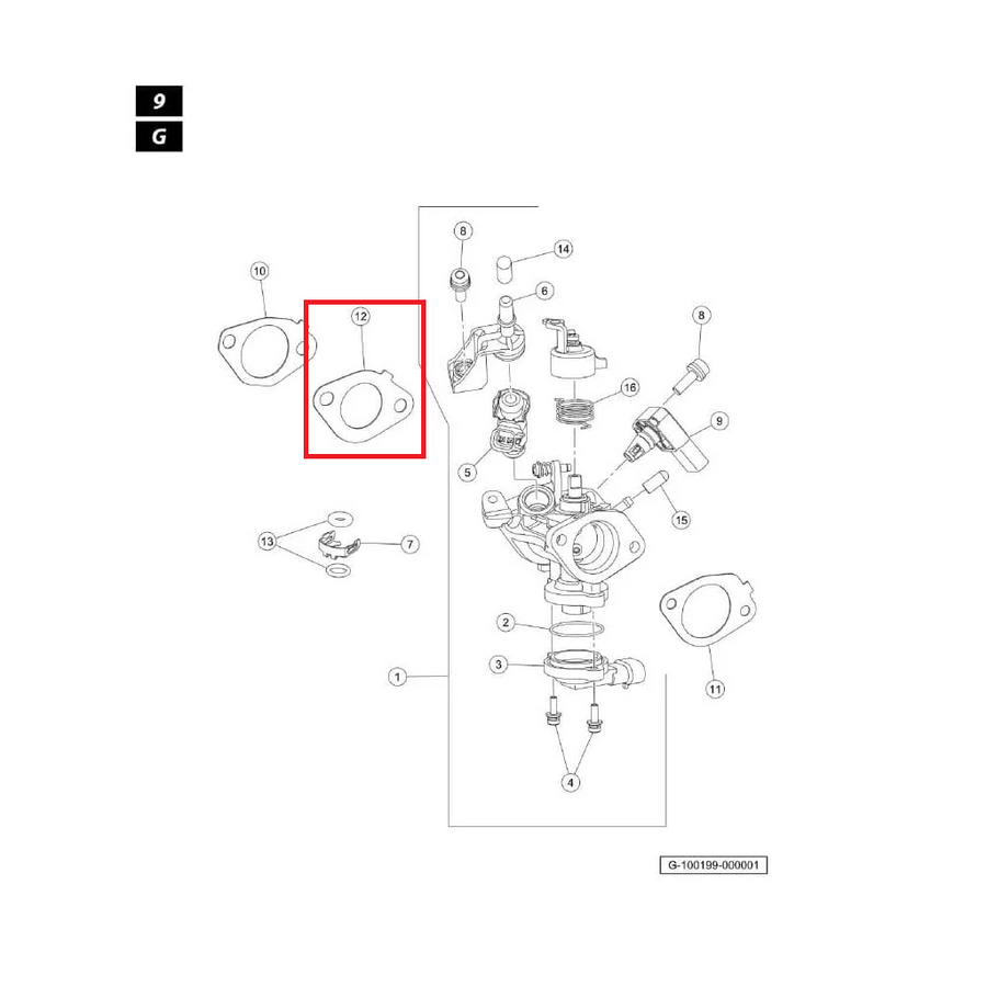 GASKET, INSULATOR TO T-BODY, KOHLER